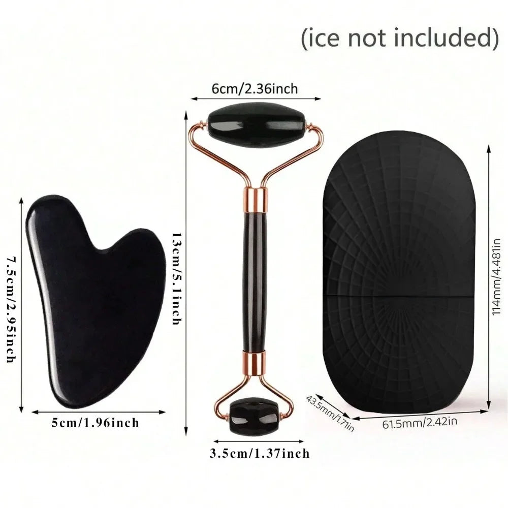 Gua Sha Jade Roller Facial Tool Set