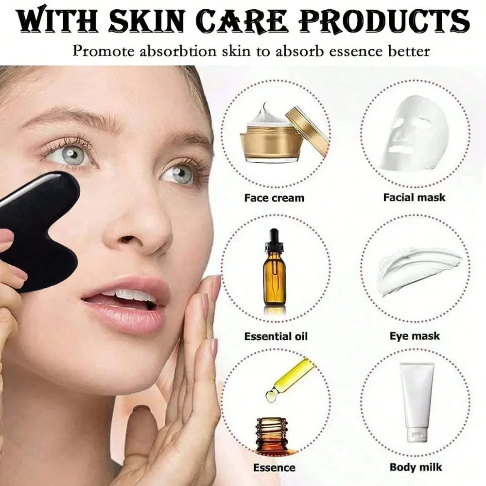 Gua Sha Jade Roller Facial Tool Set