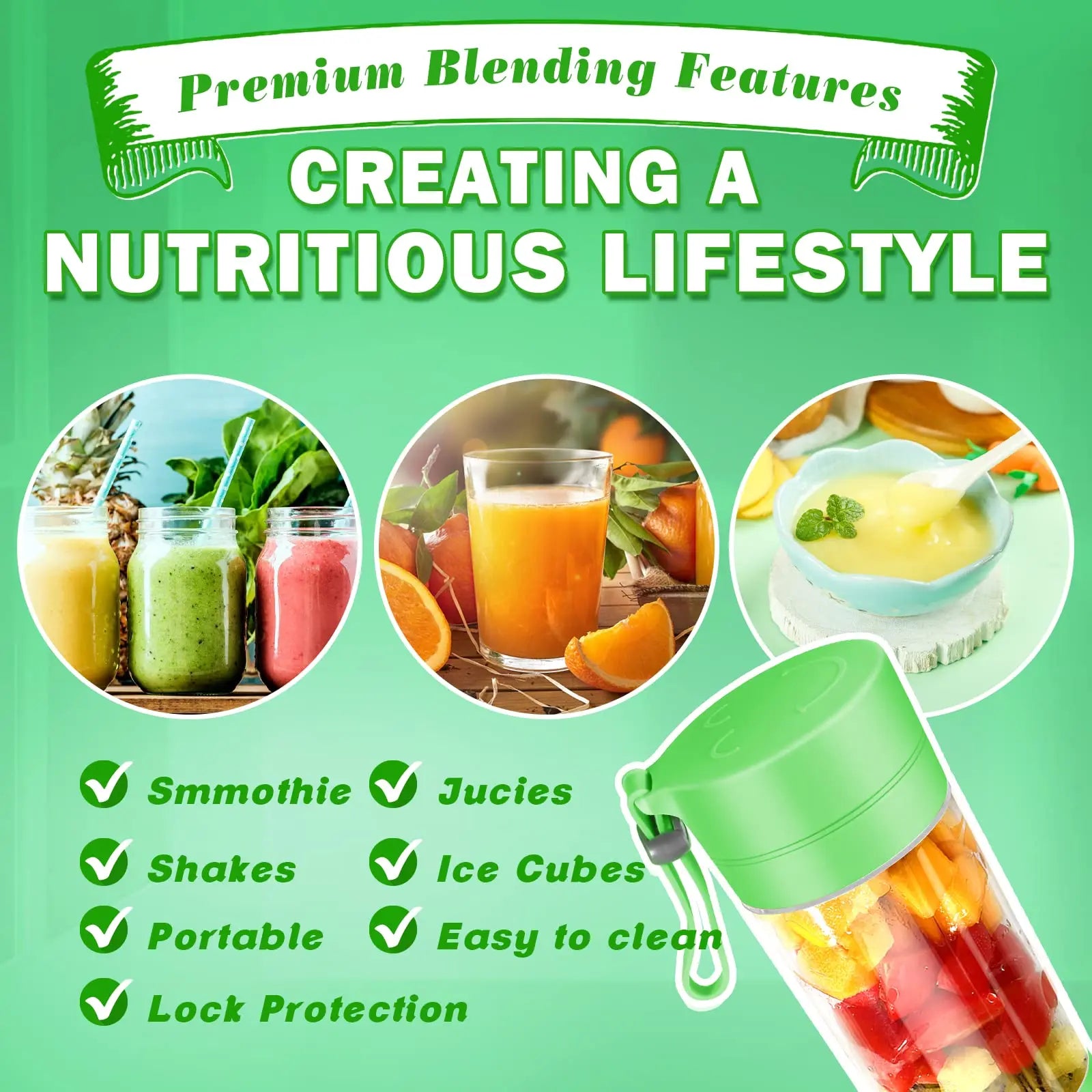 Mini Portable USB Rechargeable Blender