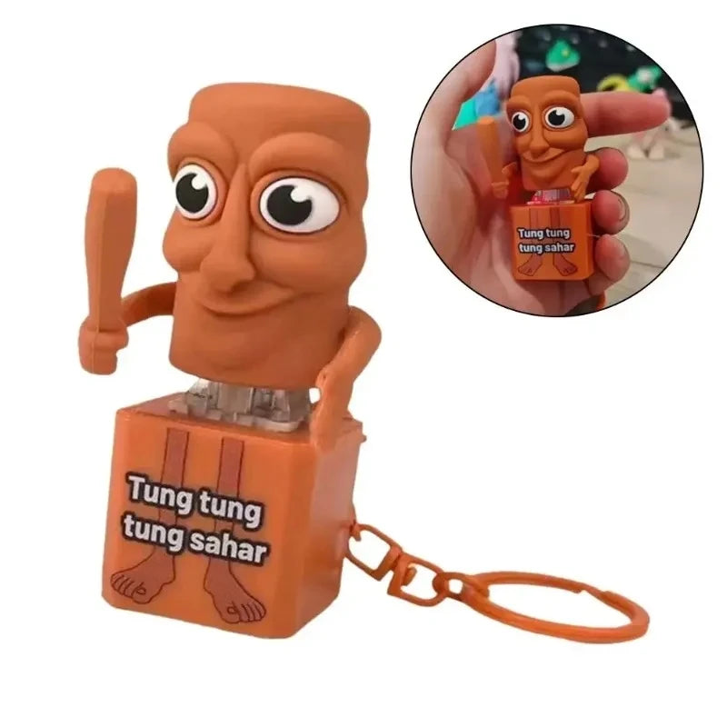 New Italian Brainrot Animals Keychains Tung Tung Tung Sahur Creative Backpack Pendant Decompression Sound Keychain