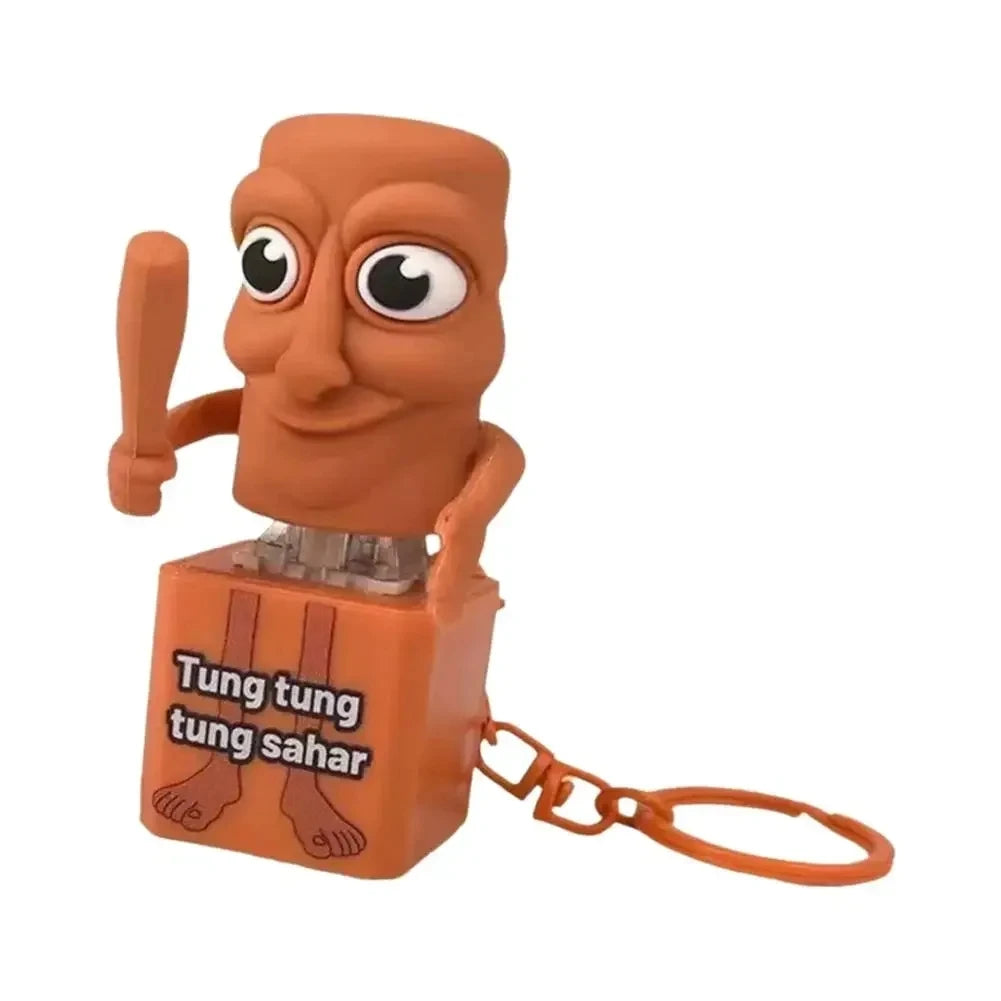 New Italian Brainrot Animals Keychains Tung Tung Tung Sahur Creative Backpack Pendant Decompression Sound Keychain