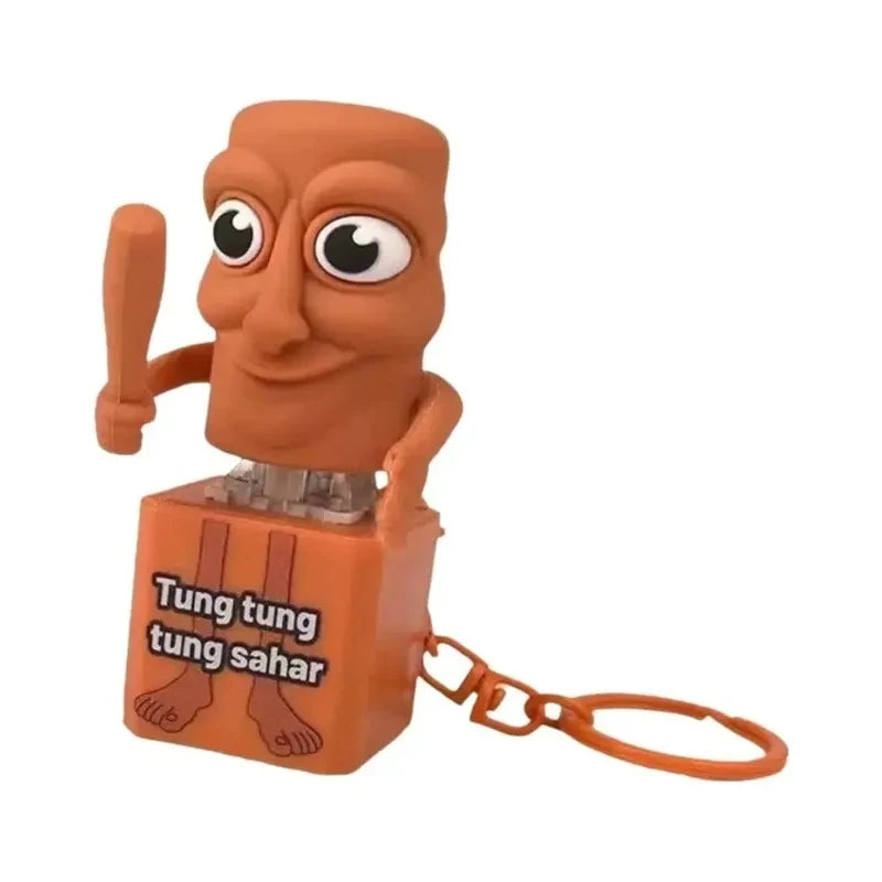 New Italian Brainrot Animals Keychains Tung Tung Tung Sahur Creative Backpack Pendant Decompression Sound Keychain